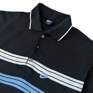 Vtg 90s Nike Embroidered Swoosh Color Block Stripe Polo Mesh Collared Shirt XXL